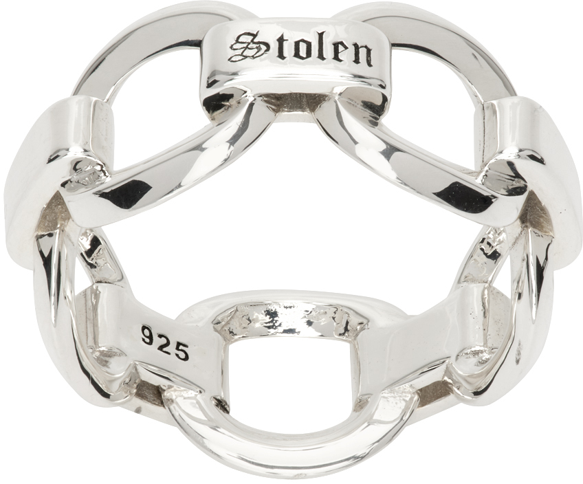 Stolen Girlfriends Club Silver Maxi Chandler Chain Ring In Sterling Silver