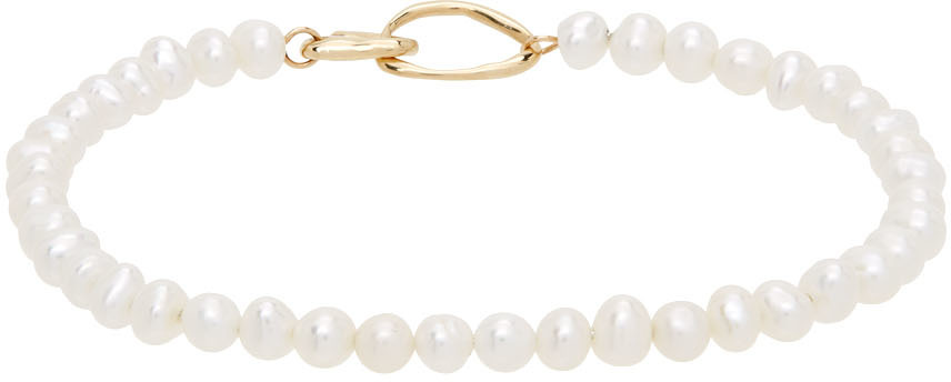 FARIS SSENSE Exclusive White Pearl Seed Bracelet