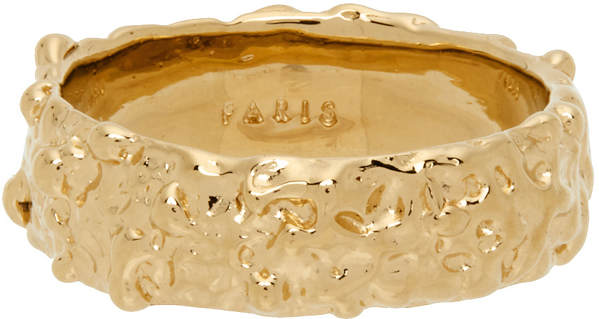 FARIS SSENSE Exclusive Gold Roca Slim Ring