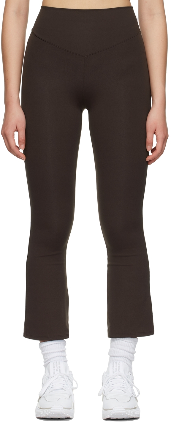 Brown Jupiter Flare Leggings by Live 