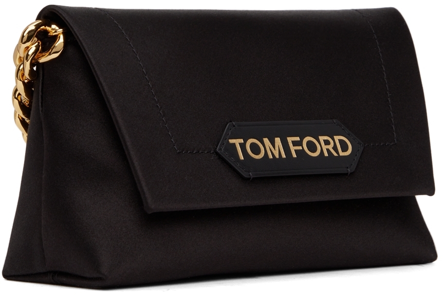 Satin Label Mini Chain Bag | Tom Ford | Black