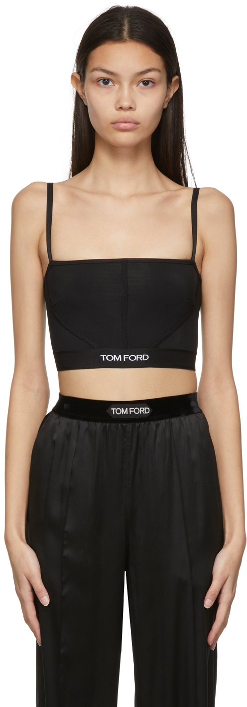 TOM FORD logo-waistband crop top