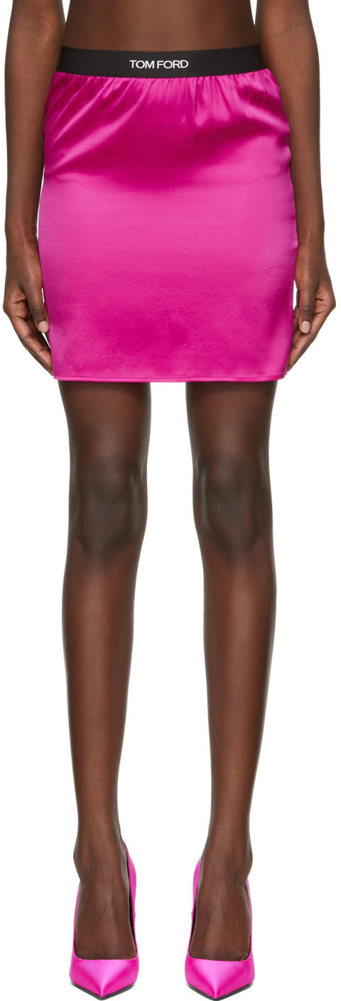 TOM FORD: Pink Silk Mini Skirt | SSENSE