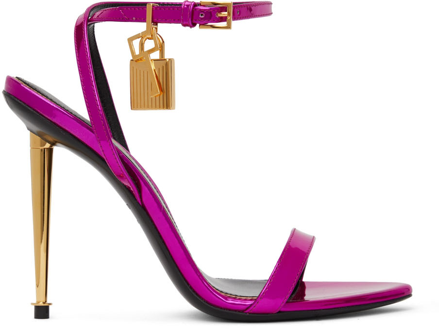 TOM FORD: Pink Padlock 105 Heeled Sandals | SSENSE
