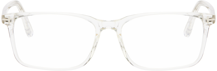 Transparent Blue Block Rectangular Glasses