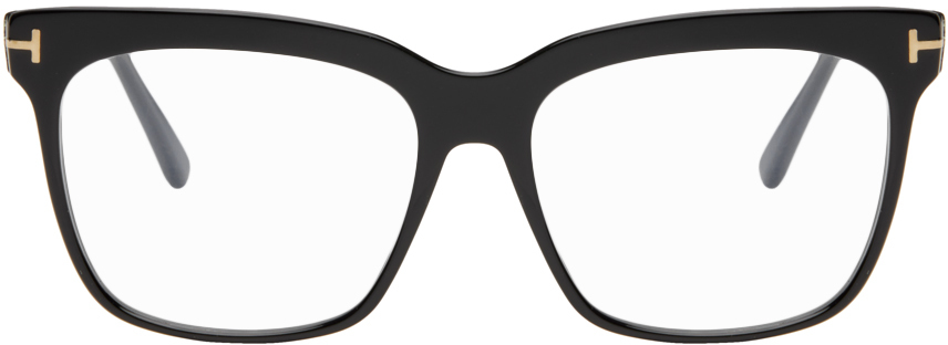 Black Blue Block Square Glasses