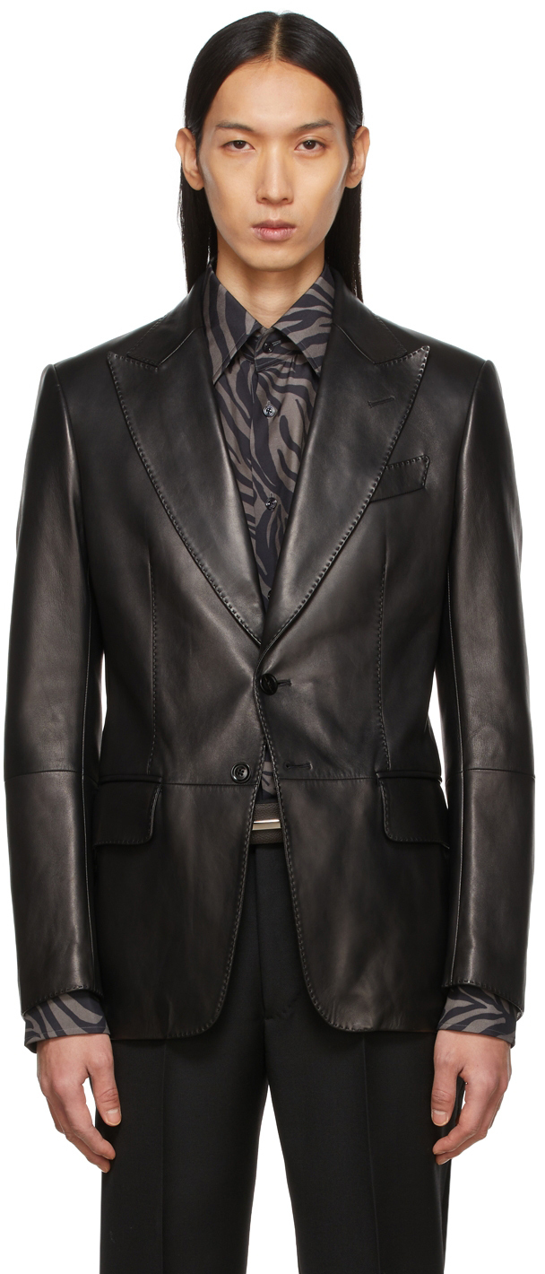 TOM FORD Black Sartorial Blazer Lambskin Jacket