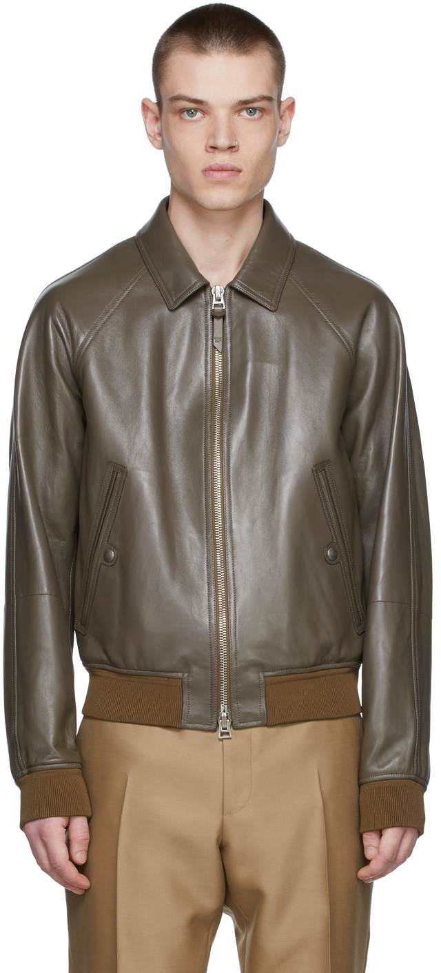TOM FORD Taupe Leather Jacket