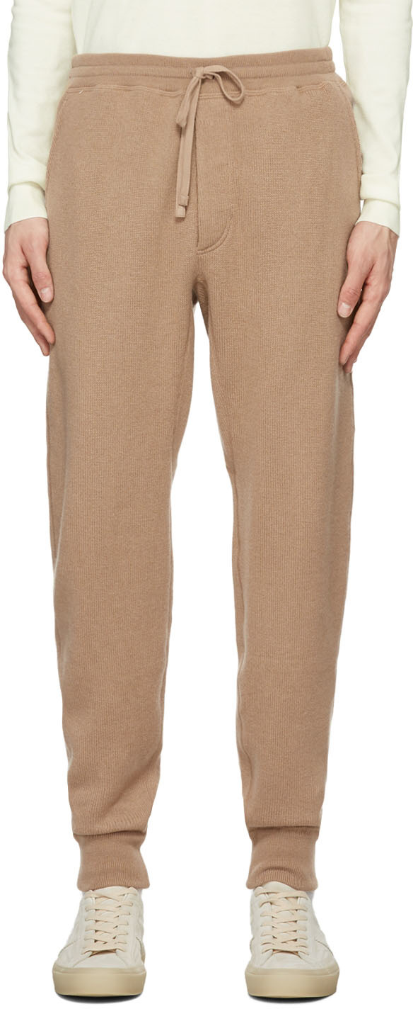 Beige Cashmere Seamless Lounge Pants 