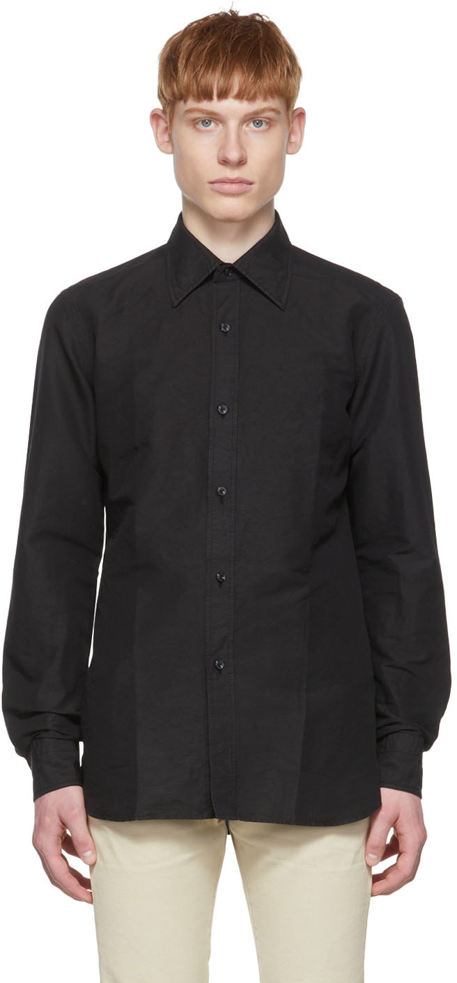 damp erektion Kviksølv Black Linen Shirt by TOM FORD on Sale
