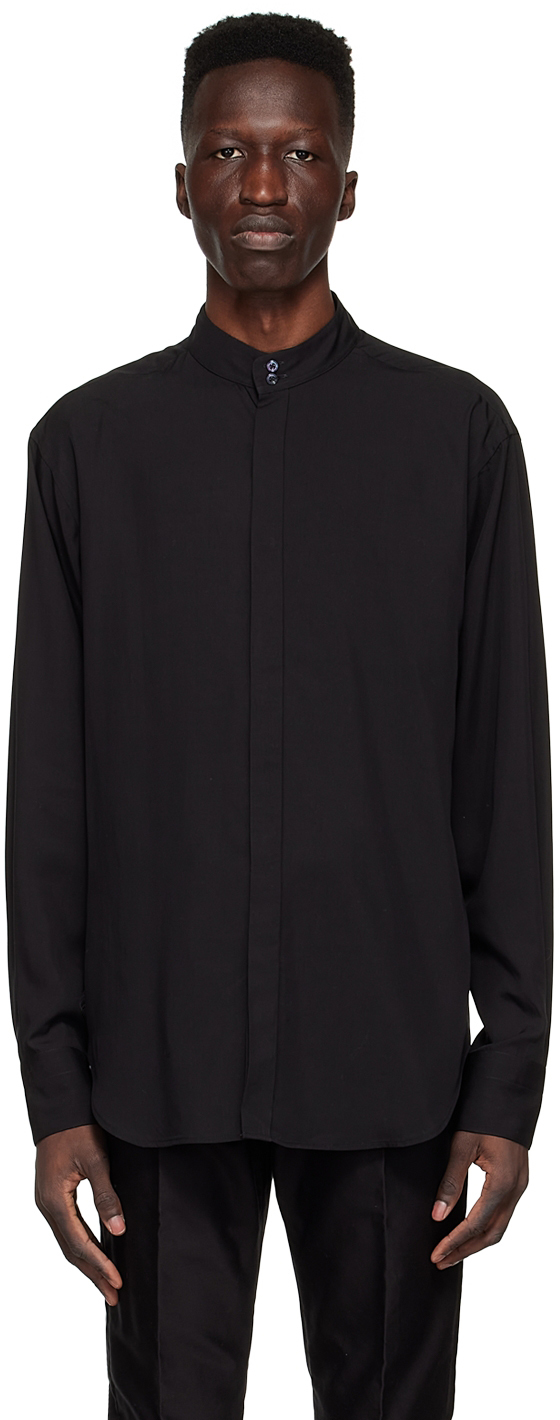 Tom Ford Black Viscose Shirt In 3ft367 Black