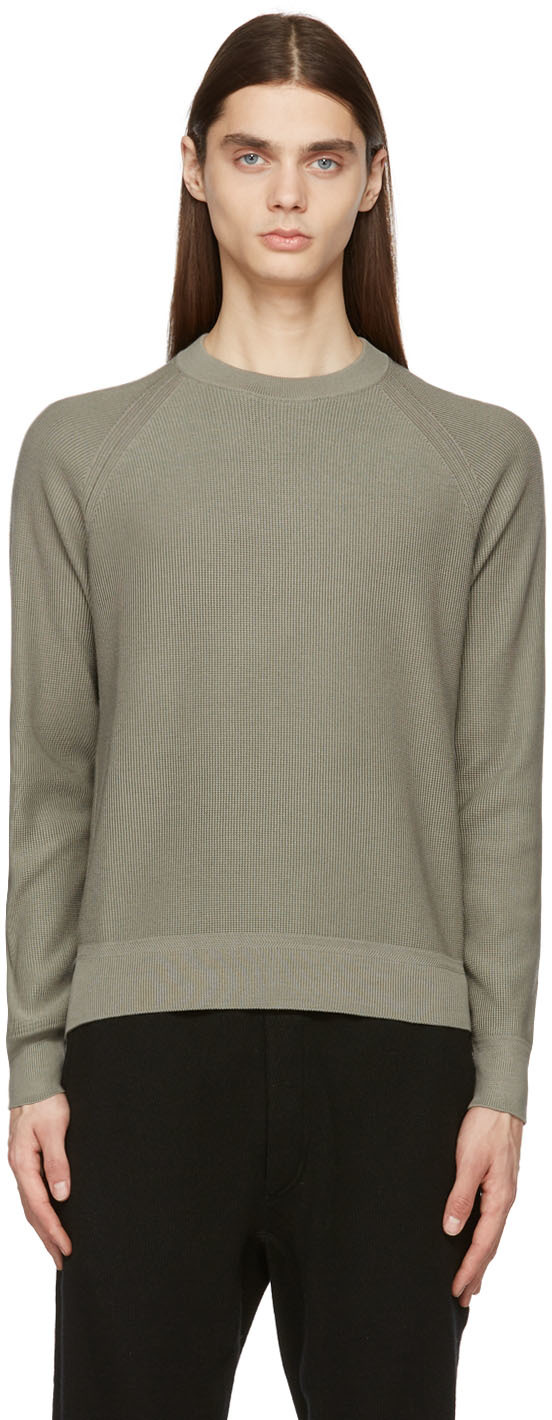 Grey Silk Link Ribs Sweater by TOM FORD on Sale
