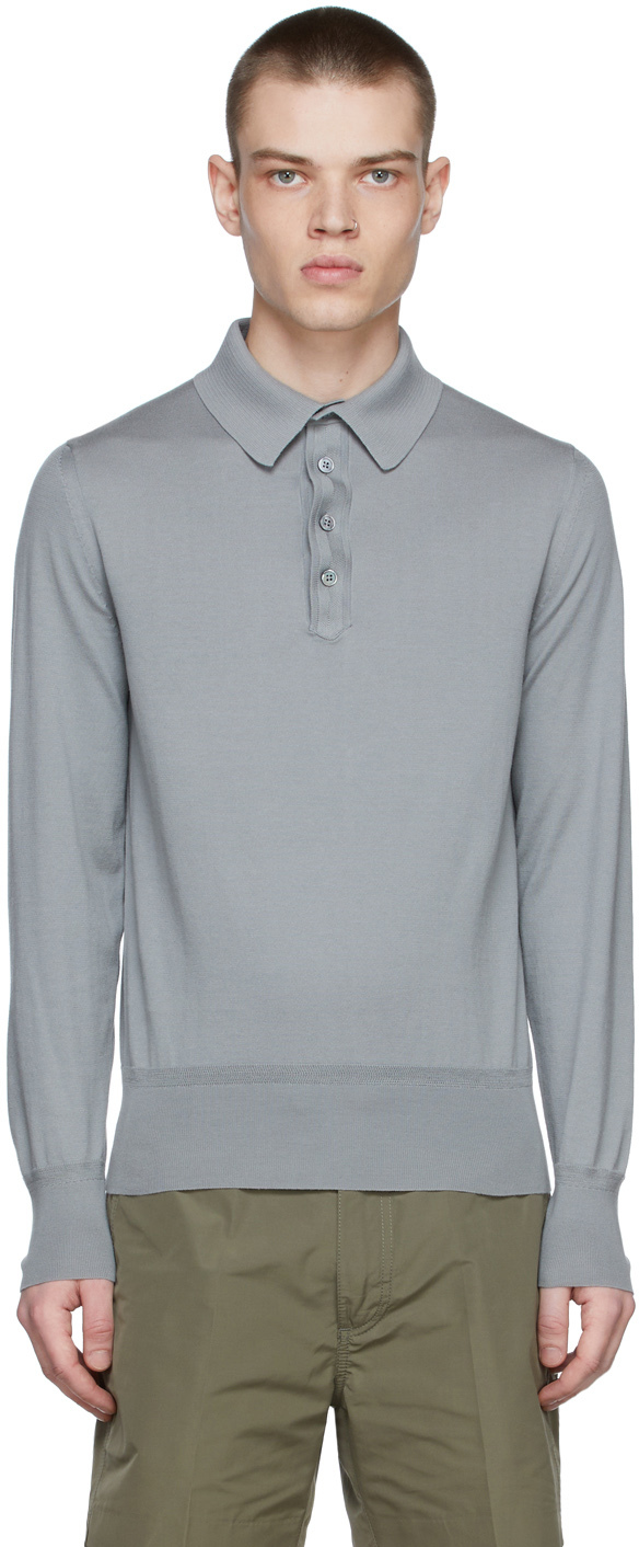 TOM FORD: Grey Cotton Polo | SSENSE UK
