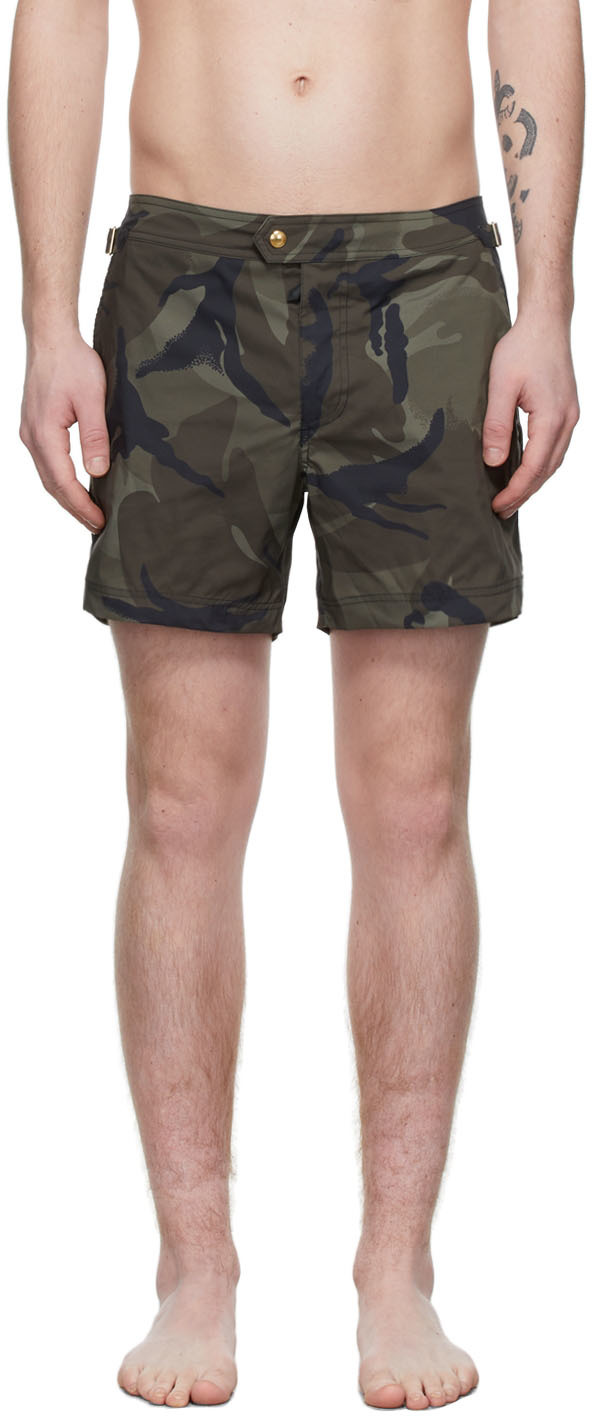 Ssense Uomo Sport & Swimwear Costumi da bagno Pantaloncini da bagno Green Camo Micro Compact Swim Shorts 