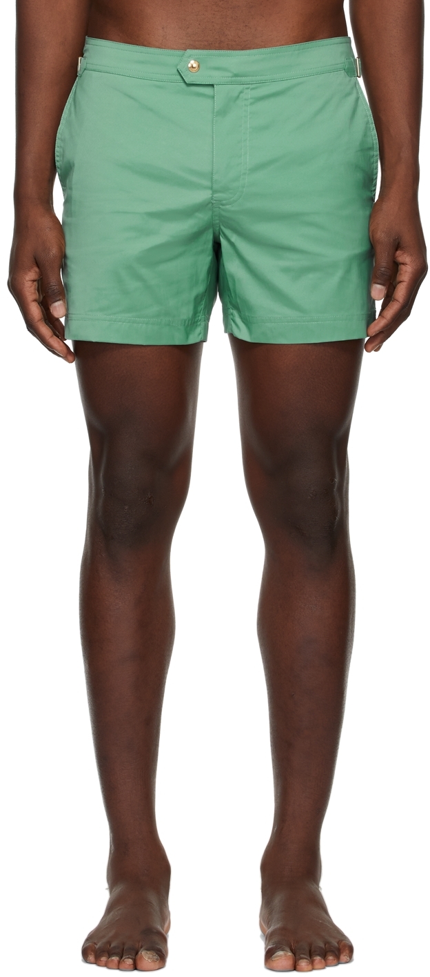 Ssense Uomo Sport & Swimwear Costumi da bagno Pantaloncini da bagno Green Graphic Print Swim Shorts 