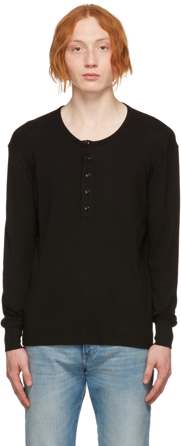 Tom Ford Black Jersey Henley In K09 Black ModeSens