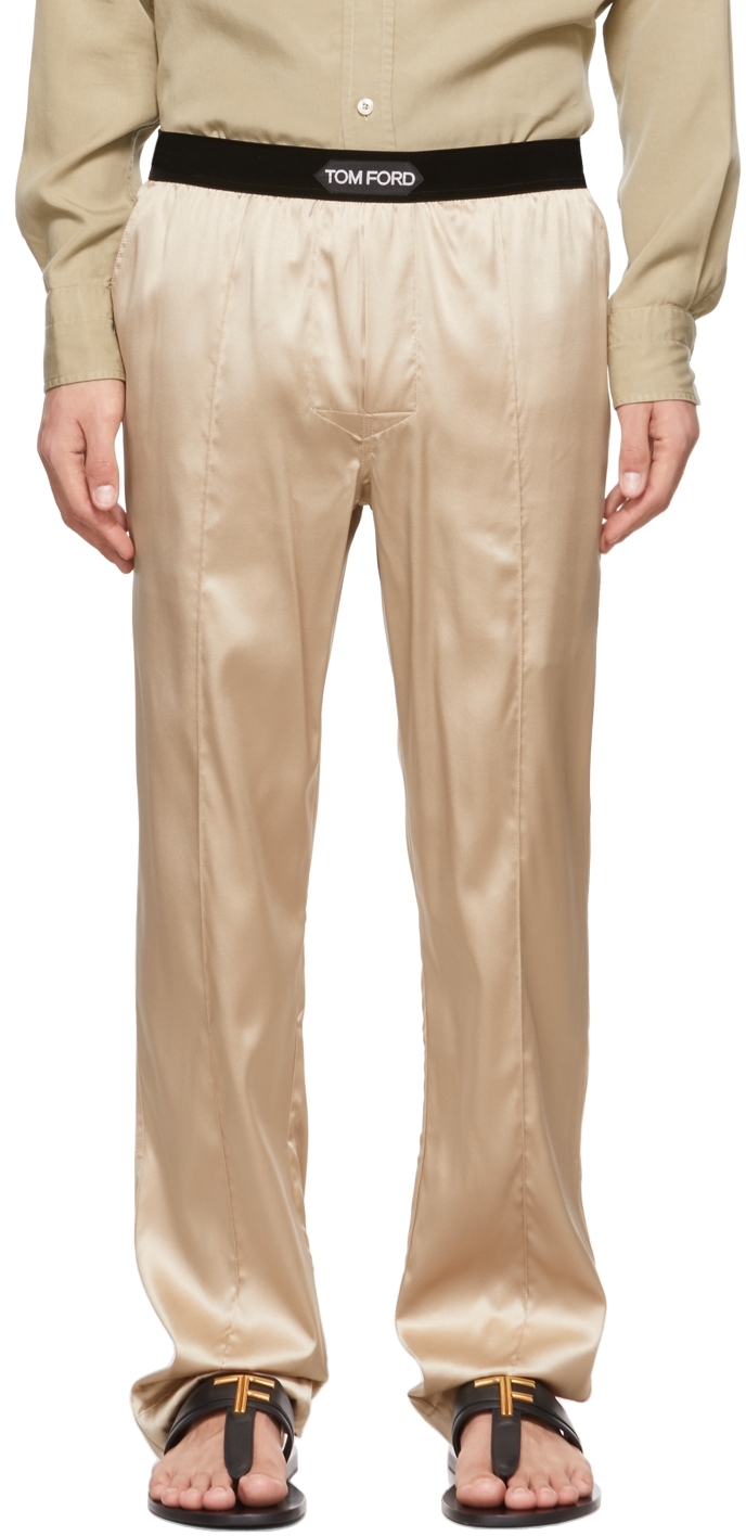 Tom Ford Gold Silk Pyjama Pants In 252 