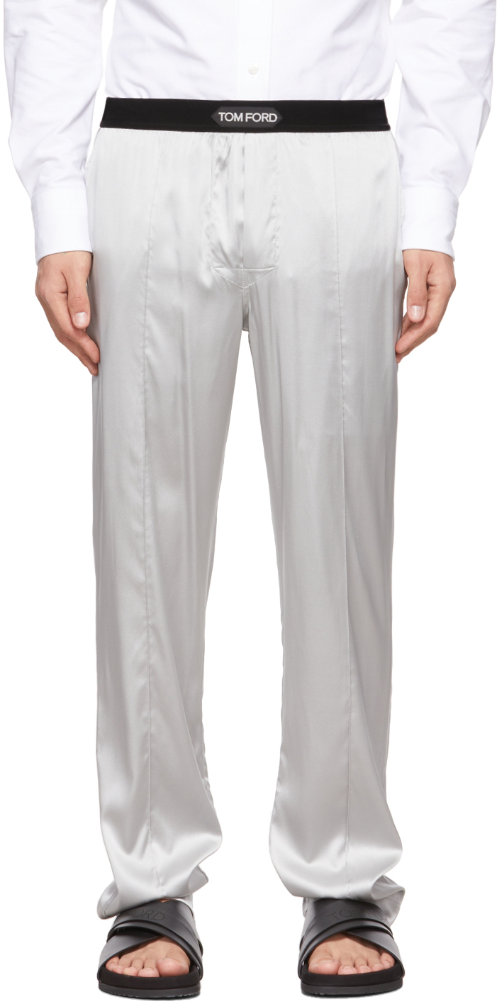 TOM FORD: Grey Silk Pyjama Pants | SSENSE