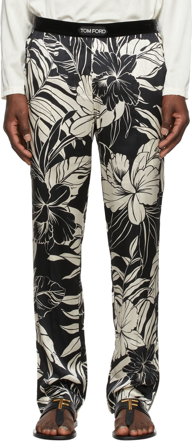 TOM FORD Black Hibiscus Pyjama Pants | Smart Closet