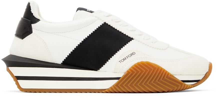 TOM FORD: White & Black James Sneakers | SSENSE