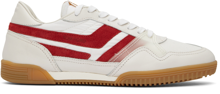 TOM FORD OFF-WHITE & RED JACKSON SNEAKERS