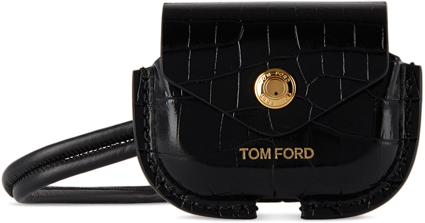 Mens Bags Cases Tom Ford Croc-embossed Leather Airpods Case in Black for Men 
