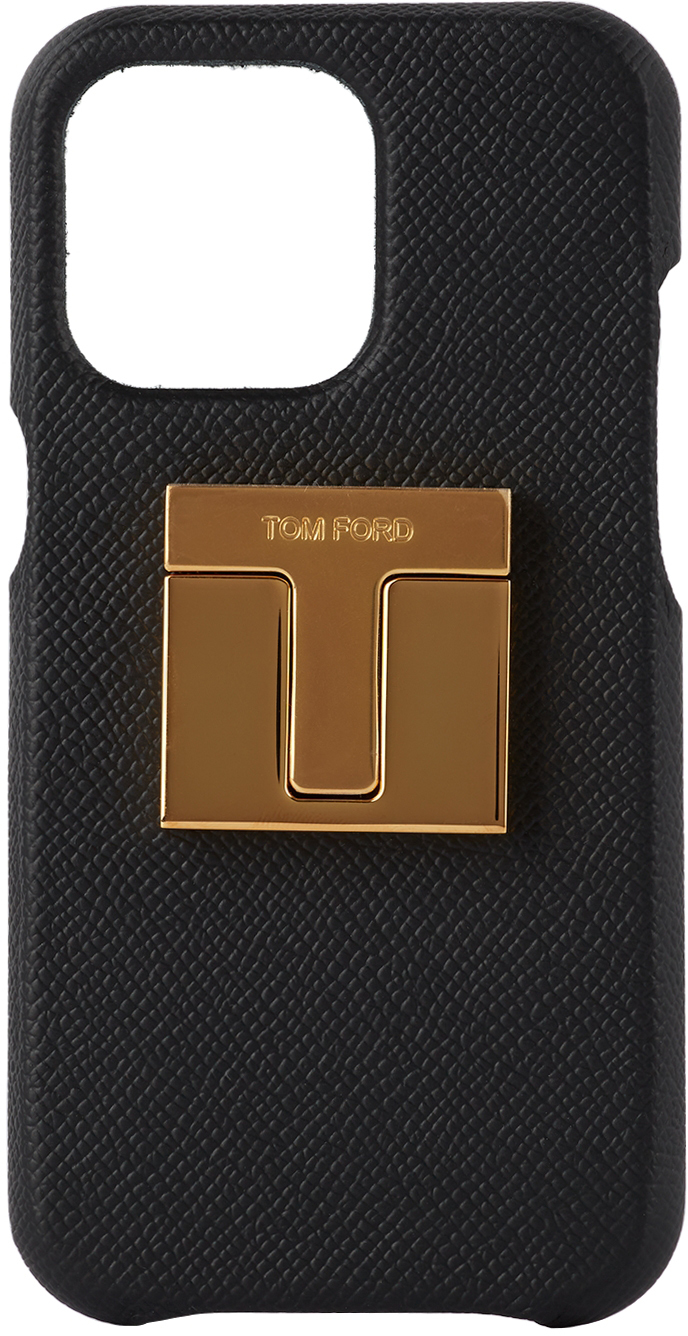 Black Leather iPhone 12 Case by TOM FORD | SSENSE