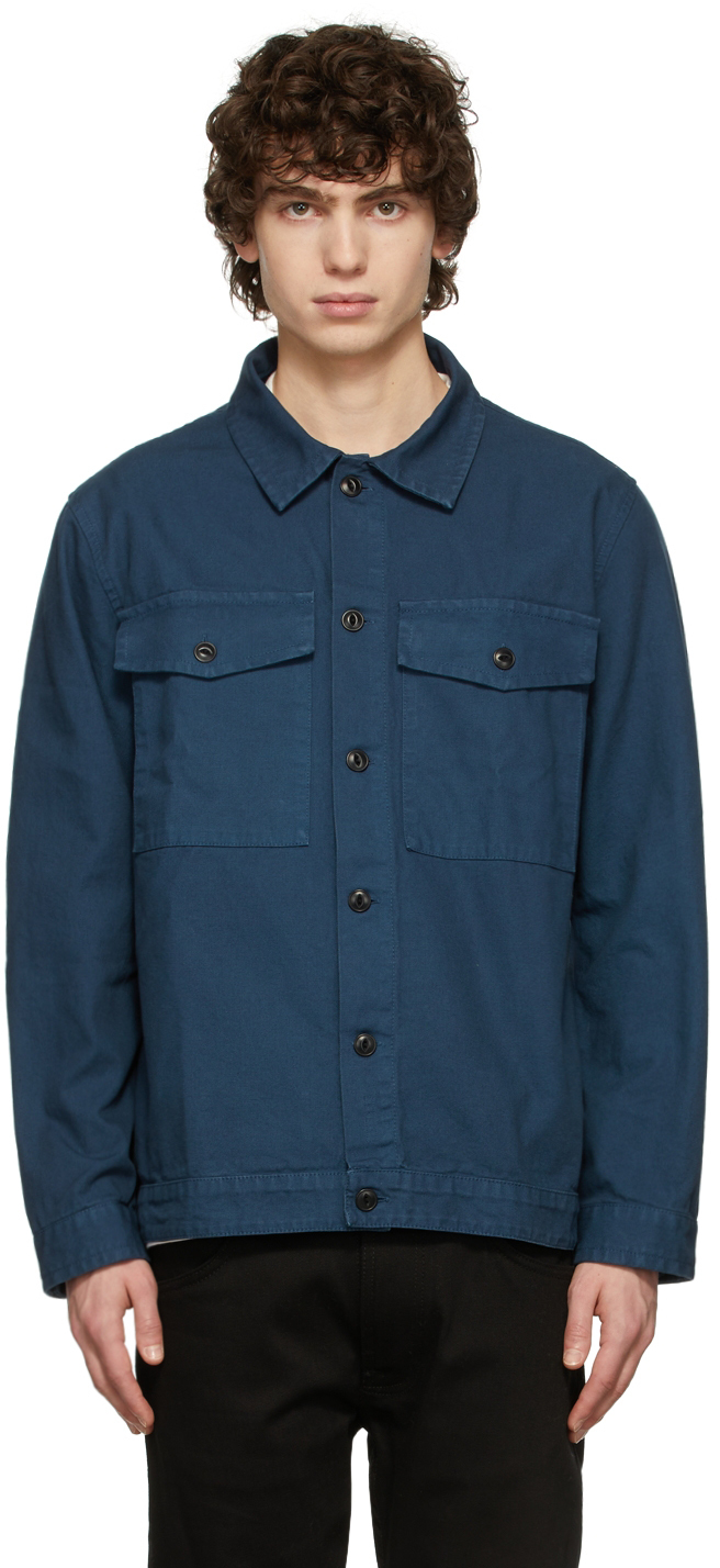 Nudie Jeans Navy Canvas Colin Overshirt