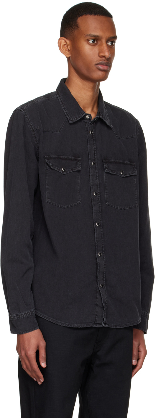 Chemise George noire Nudie Jeans en solde