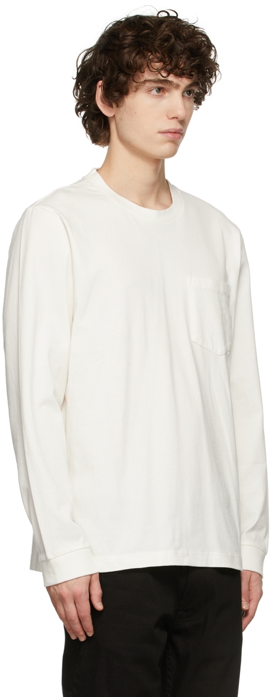 Nudie Jeans White Heavy Pocket Rudy Long Sleeve T-Shirt | Smart Closet