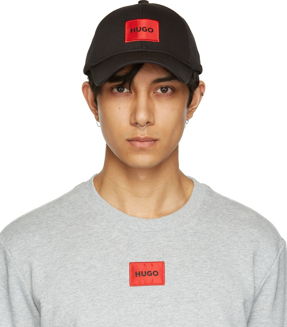 Hugo Logo-appliqué Cotton-twill Baseball Cap In Black | ModeSens