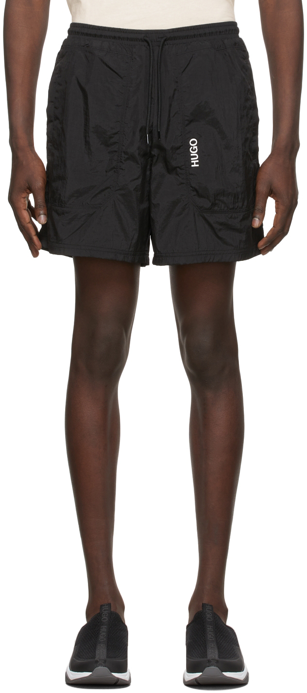 Hugo Black Lightweight Drawstring Shorts