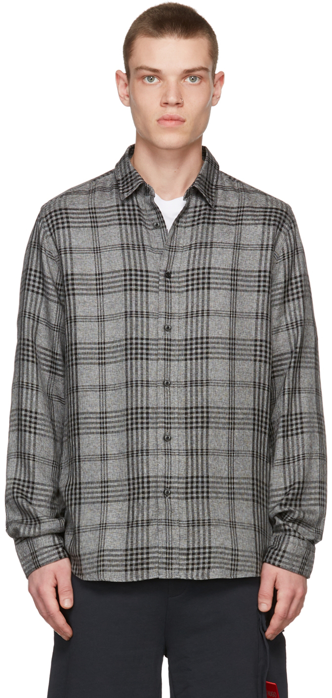 Hugo: Grey Glenchec Emero Shirt | SSENSE Canada