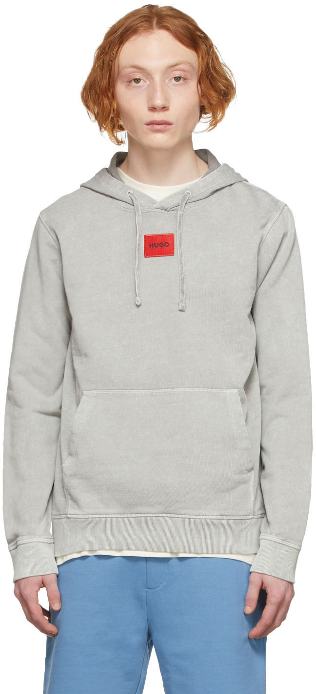 Hugo Boss Mens Zip Up/Button Cardigan Hoody Sweatshirt ZNACKS 50389216 Size M Grey 