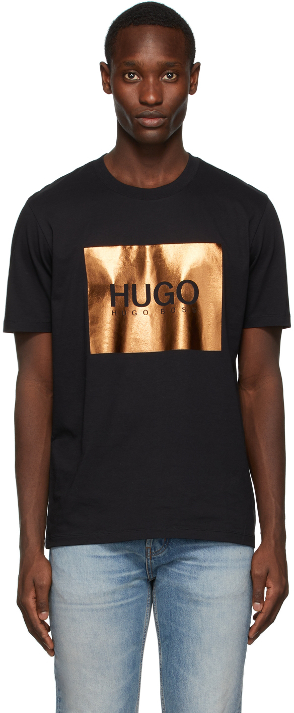 Hugo Black Metallic Logo T-Shirt