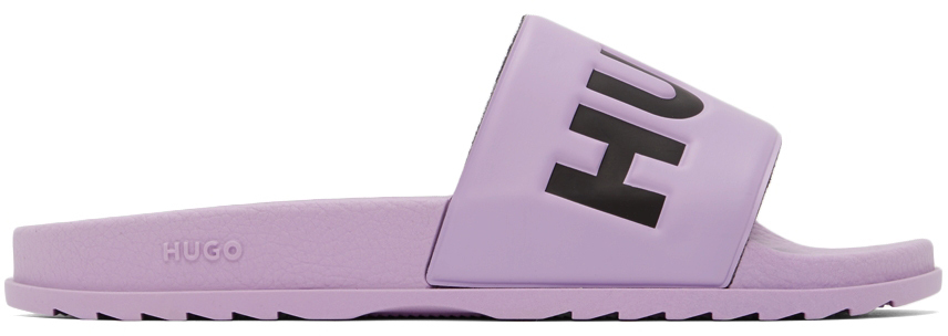 Hugo Purple Rubber Slides
