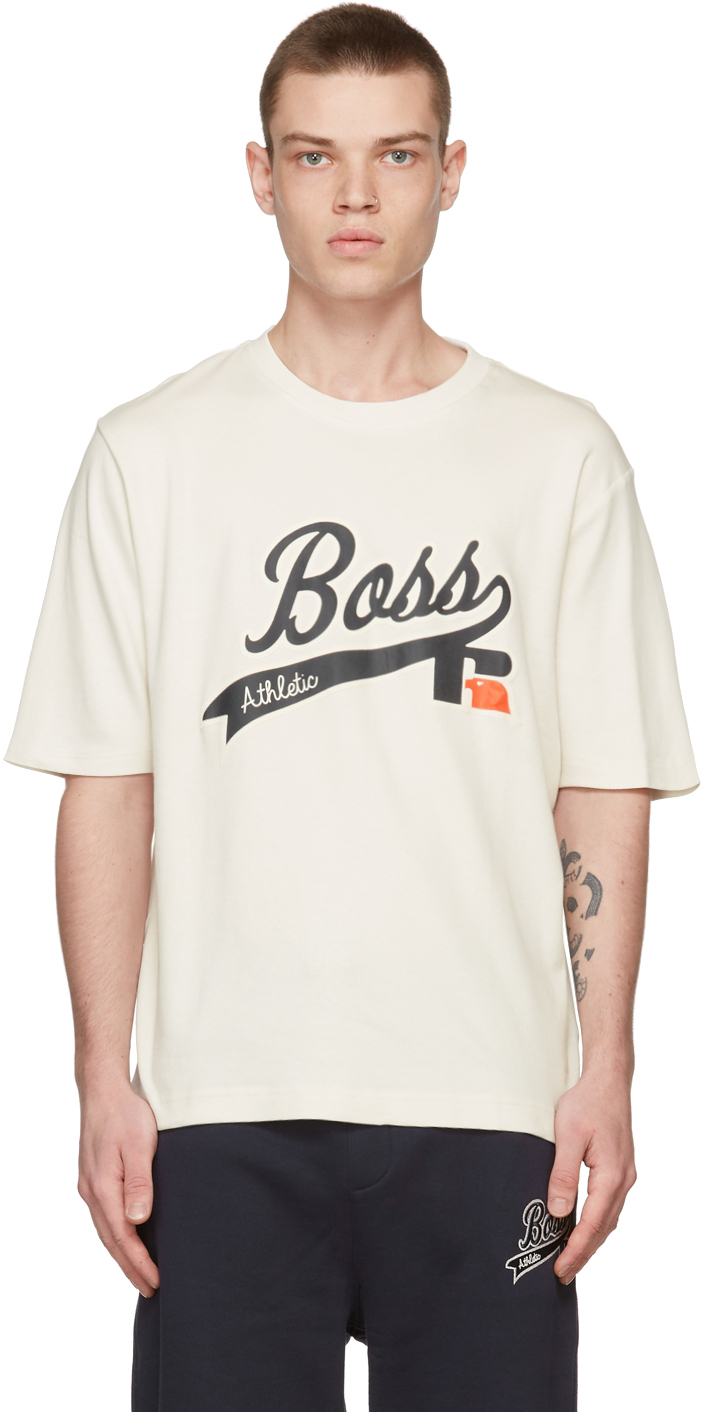 Boss Off-White Russell Athletic Edition Logo T-Shirt