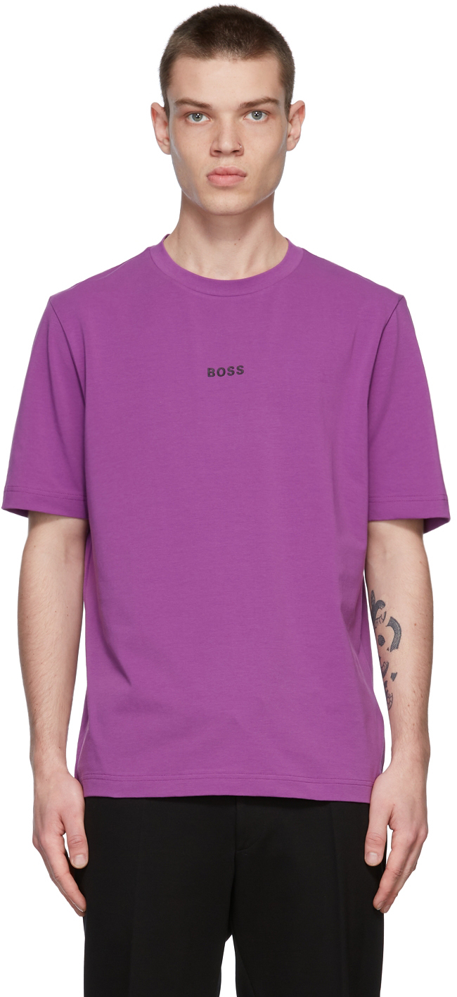 BOSS: Purple Relaxed T-Shirt | SSENSE Canada