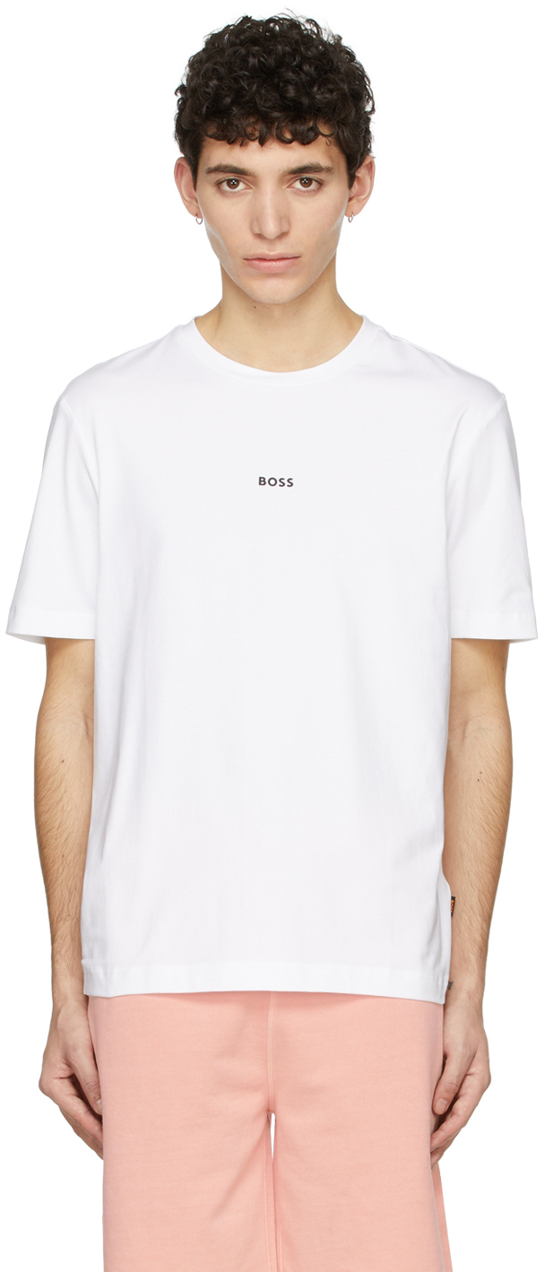 Boss White Cotton T-Shirt