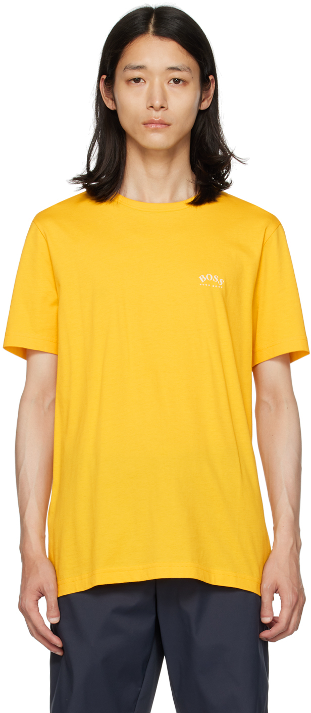 Hugo Boss Yellow Printed T-shirt In 747 Yellow