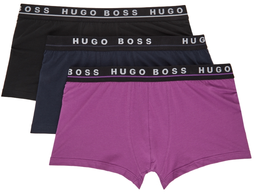 BOSS Three-Pack Multicolor Trunk Boxers
