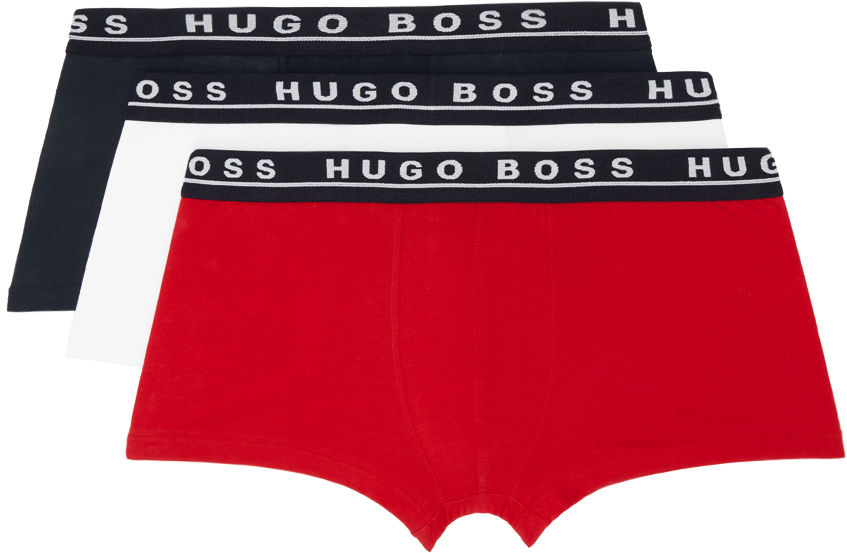 BOSS - Three-pack of boxer briefs with logo waistbands