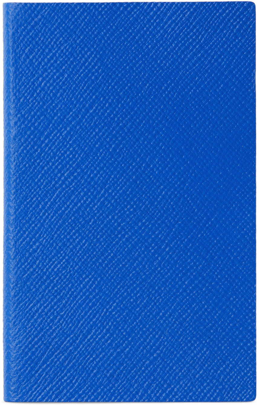 Smythson Blue Panama Notebook In Lapis
