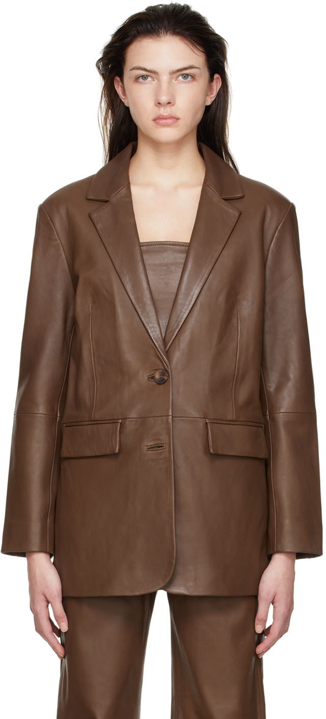 Ksubi Brown Crossin Leather Jacket