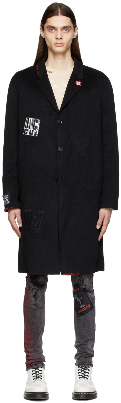 Mens Clothing Coats Long coats and winter coats Ksubi Wool Kustom Dance Klub Mogul Coat in Black for Men 