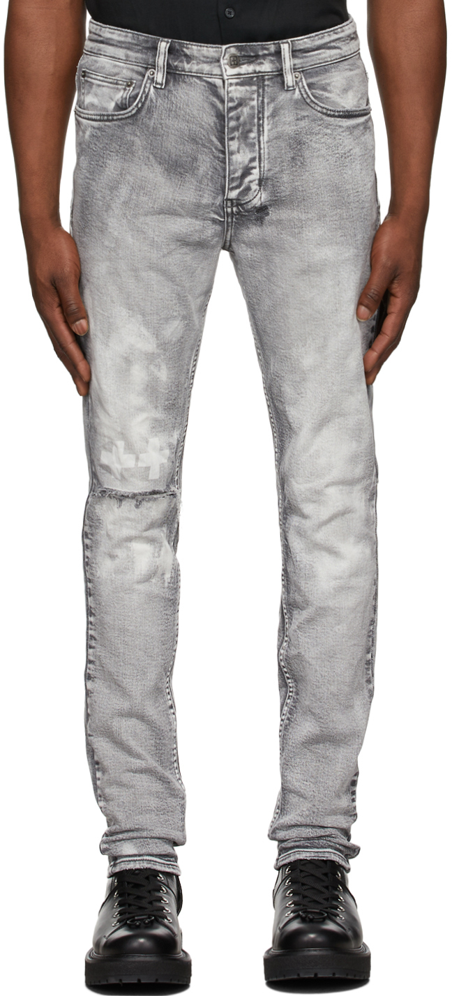 Grey Eratik Trashed Chitch Jeans by Ksubi on Sale