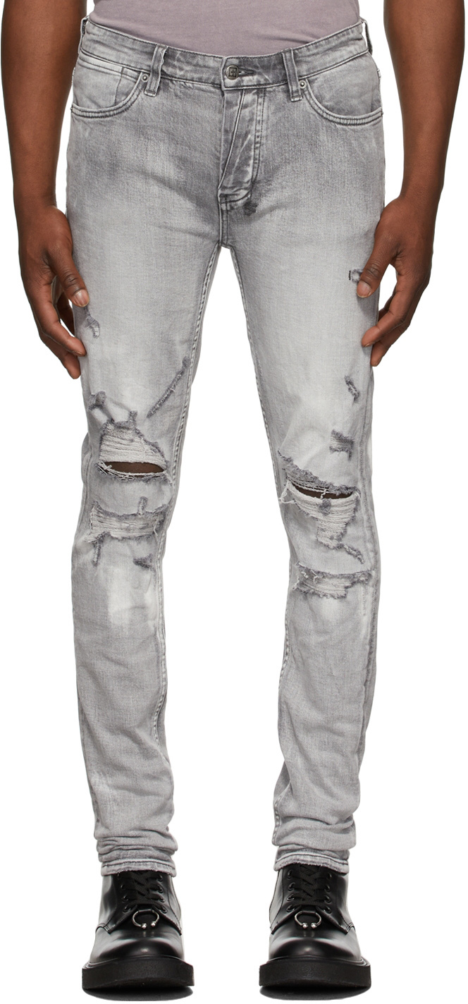 Grey Eratik Trashed Van Winkle Jeans by Ksubi on Sale
