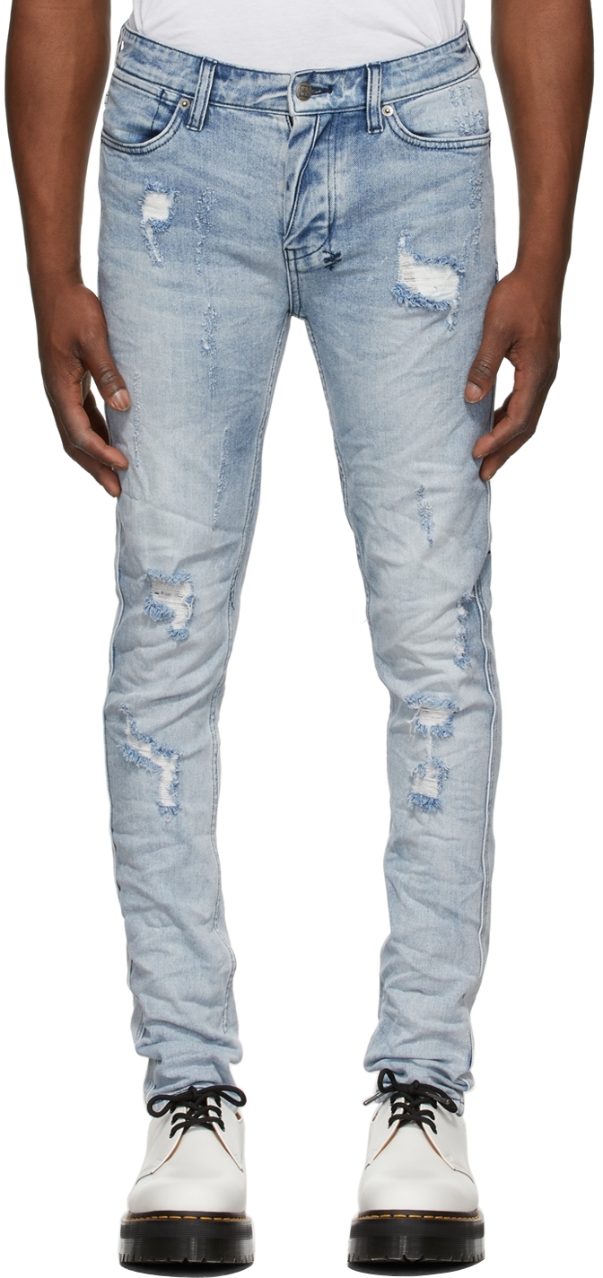 Ksubi: Blue Trashed Dreams Van Winkle Jeans | SSENSE