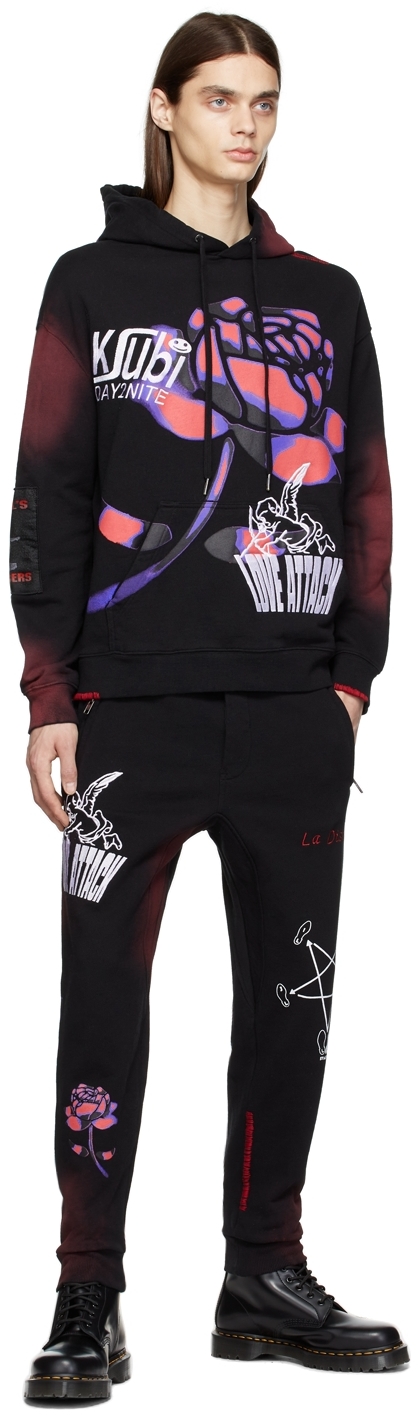 Ksubi Kustomコレクション ブラック Rose Restore トラックパンツ