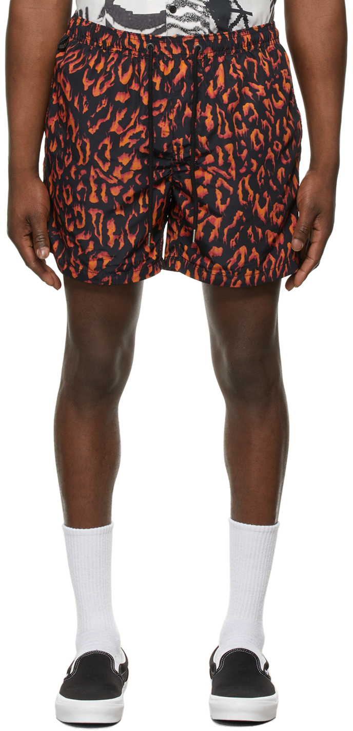 Ksubi Black & Orange Fire Shorts